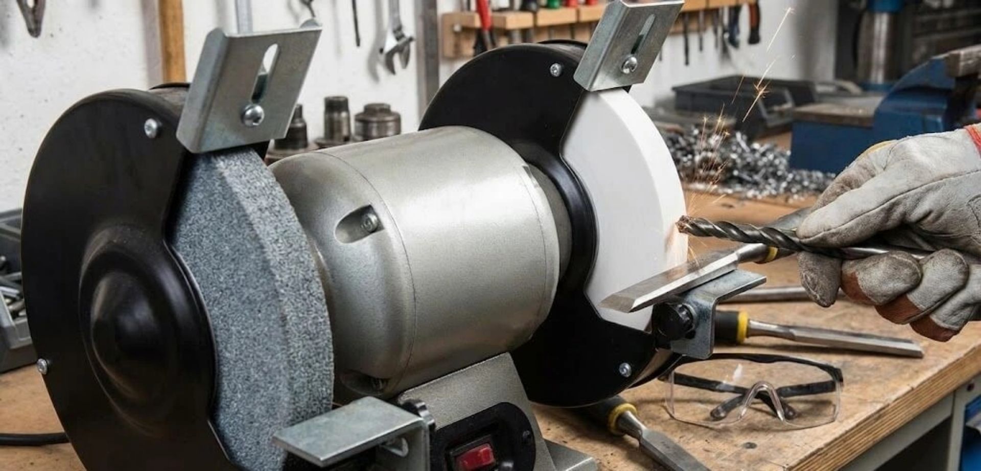 Szlifierka stołowa w warsztacie – jak dobrać tarcze do ostrzenia wierteł i dłut?