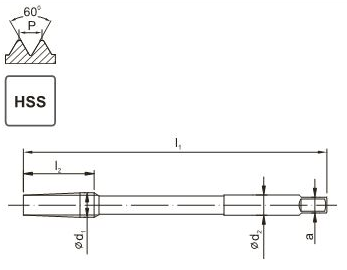 Gwintownik maszynowy m16 Fanar - rysunek techniczny